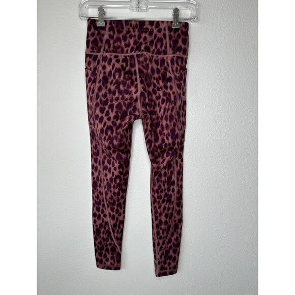 Victoria Secret Pink & Brown Leopard Print Pocketed Leggings 4 - Picture 4 of 9